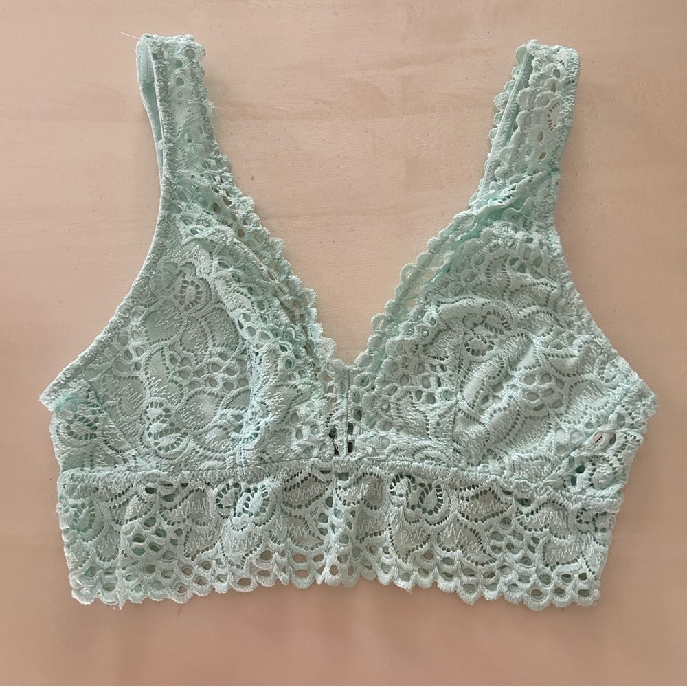 Aerie Light Green Lace Bralette